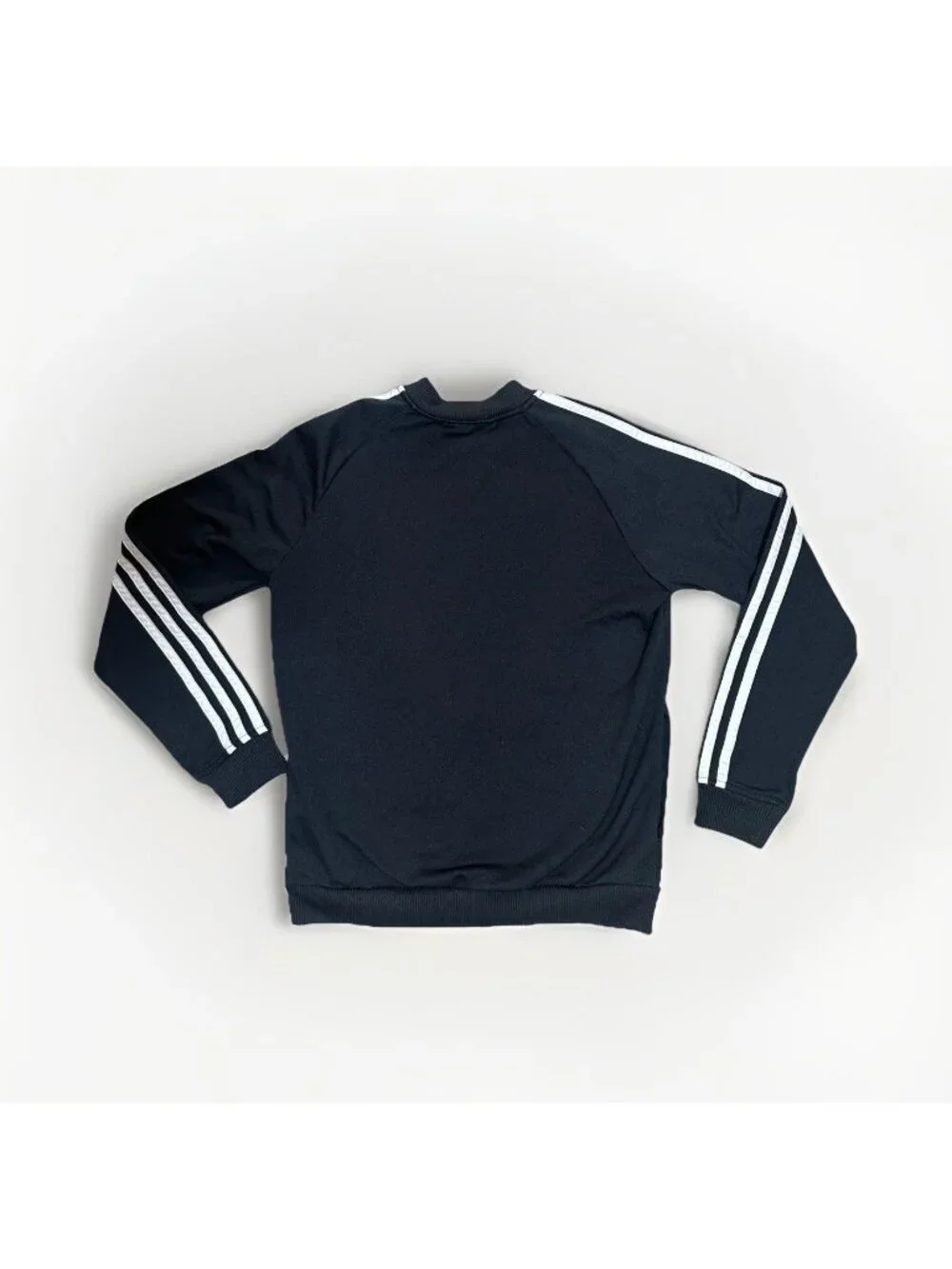 Adidas Track Jacket Girls Medium (11-12) Black With White Stripes Full Zip - Picture 2 of 12